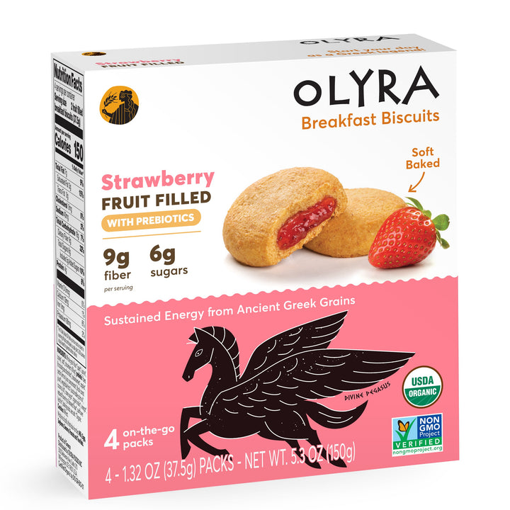 Olyra Breakfast Biscuits Strawberry filled with prebiotics