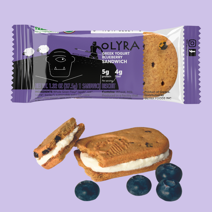 Greek Yogurt & Blueberry Sandwich Breakfast Biscuits