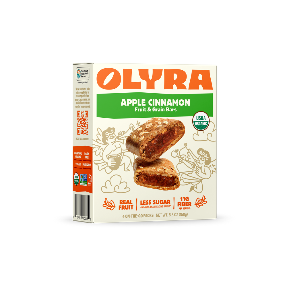 A Box of Olyra Apple Cinnamon Fruit & Grain Bars