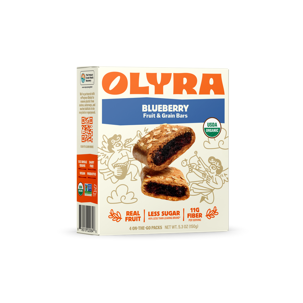 A Box of Olyra Blueberry Fruit & Grain Bars