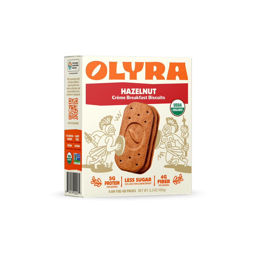 A Box of Olyra Hazelnut Creme Breakfast Biscuits