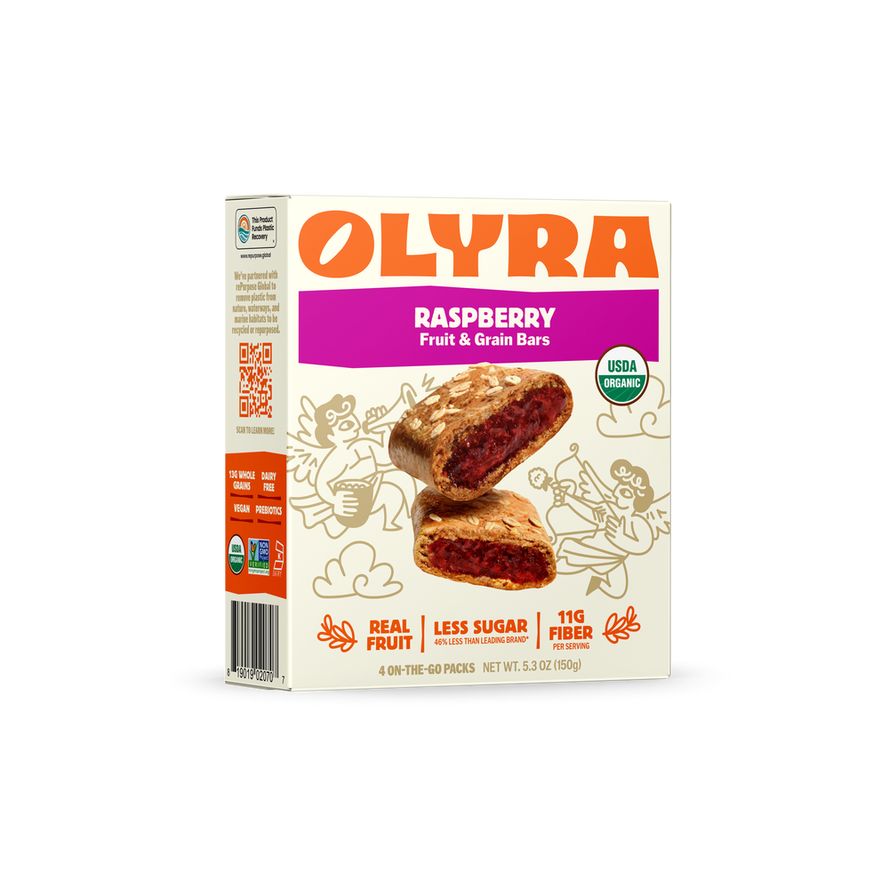 A Box of Olyra Raspberry Fruit & Grain Bars