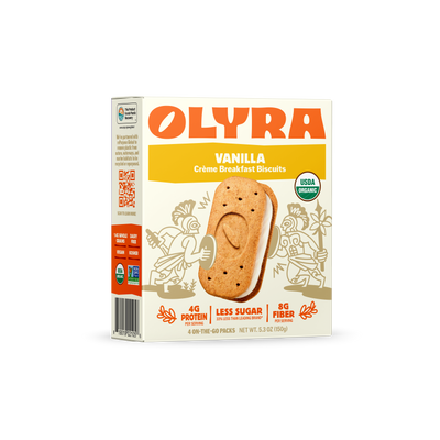 A Box of Olyra Vanilla Creme Breakfast Biscuits
