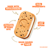 Greek Yogurt Blueberry Biscuit sandwich with health benefits text on a white background