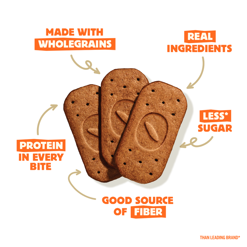 Hazelnut Carob biscuits with health benefits text on a white background
