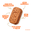 Hazelnut Creme Biscuit with health benefits text on a white background