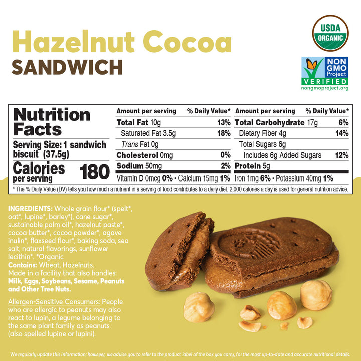 Hazelnut Cocoa Sandwich Breakfast Biscuits