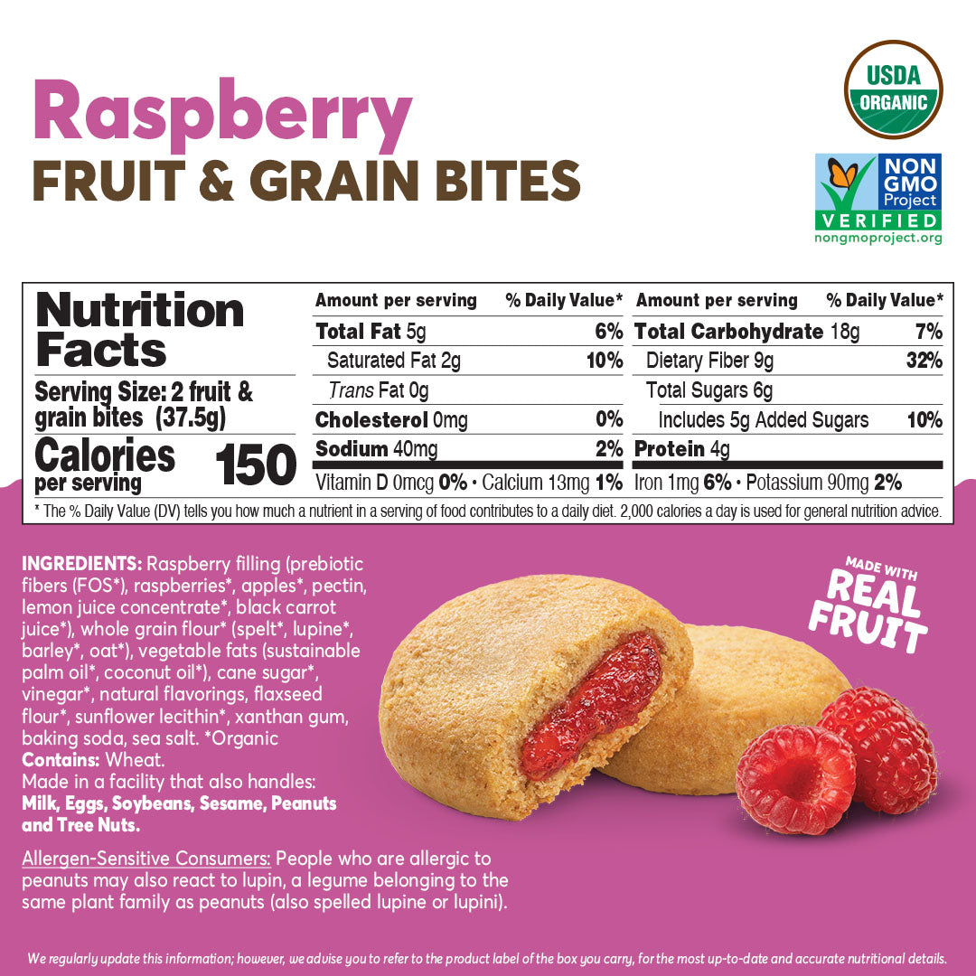 Raspberry Fruit & Grain Bites