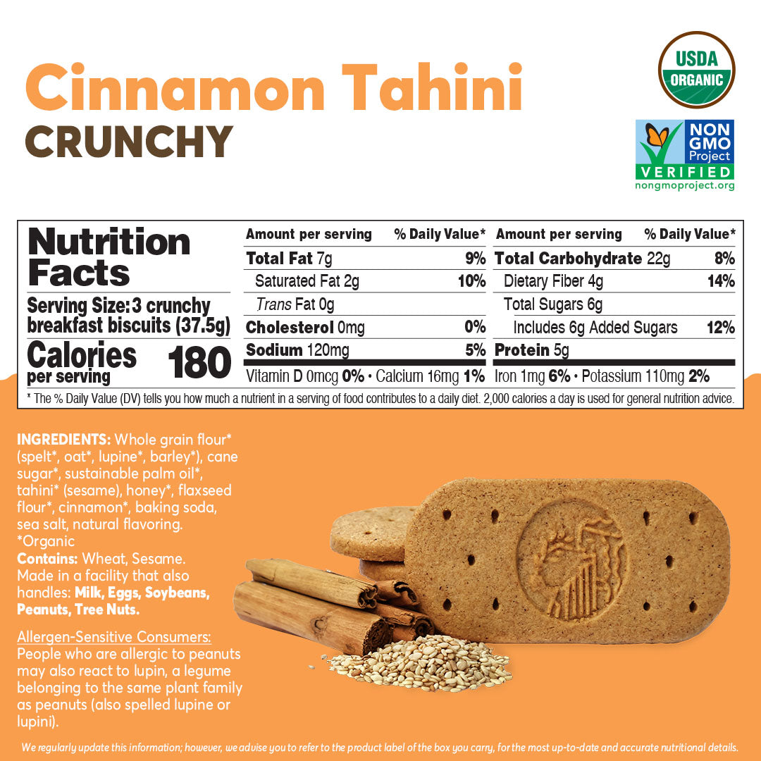 Cinnamon Tahini Crunchy Breakfast Biscuits