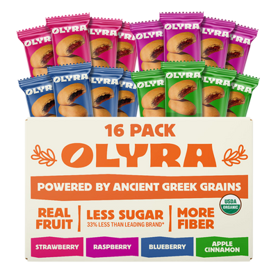 Olyra Fruit Lovers Bundle of 4 different fruit and grain bars.