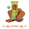 Olyra Hazelnut Carob Breakfast Biscuits packaging with cookies and nuts on a white background