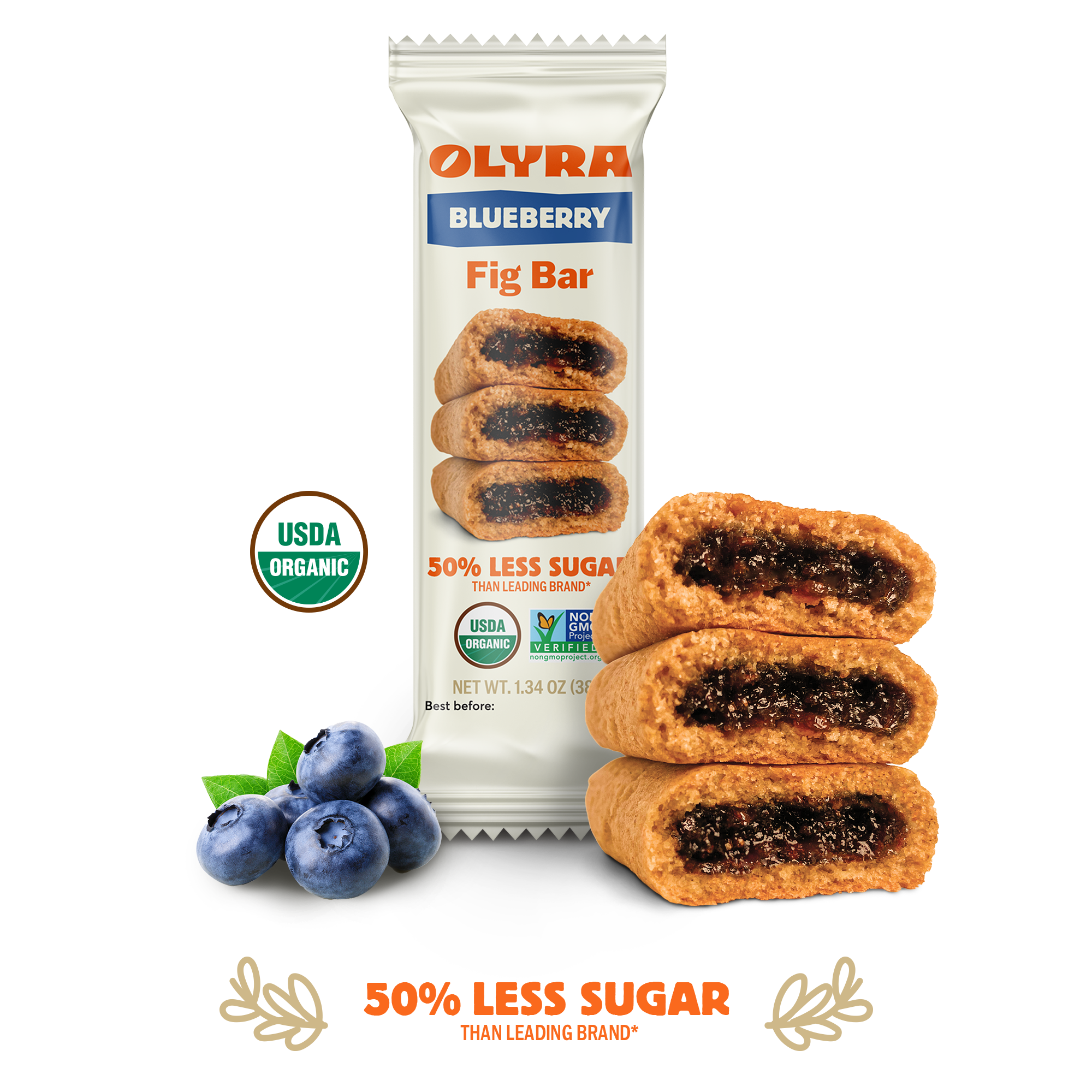 Olyra Blueberry Fig Bars - Organic ancient grain and 50% less sugar – OLYRA