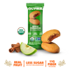 Olyra Apple Cinnamon soft baked bites packaging with cookies, apple, and cinnamon sticks on a white background.