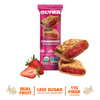 Olyra strawberry fruit and grain bar packaging with a white background