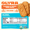 Olyra Fig Anise Breakfast Biscuits packaging with nutritional information and branding details.