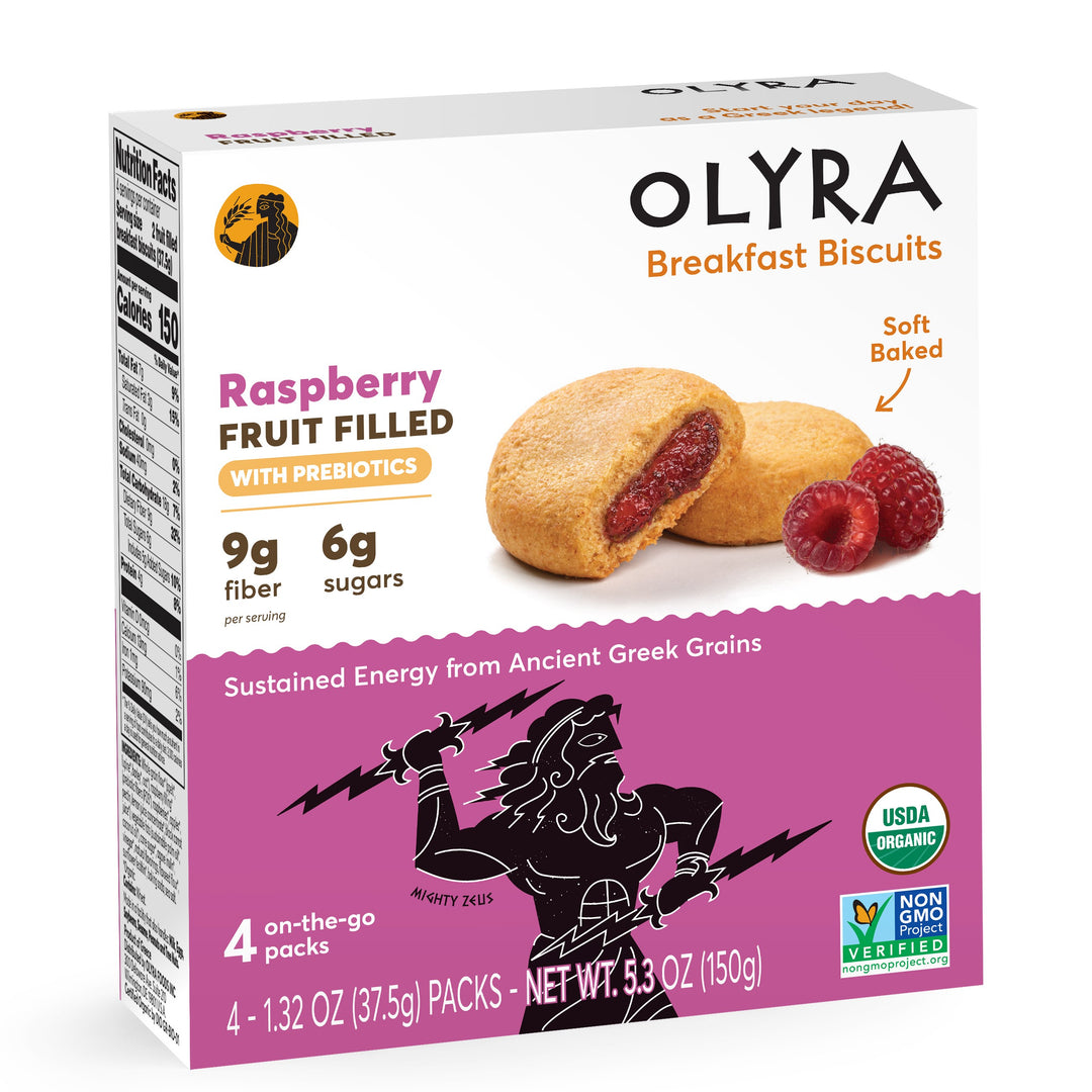 Olyra Breakfast Biscuits Raspberry fruit filled with prebiotics