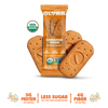 Olyra Cinnamon Tahini breakfast biscuits packaging with cookies on a white background