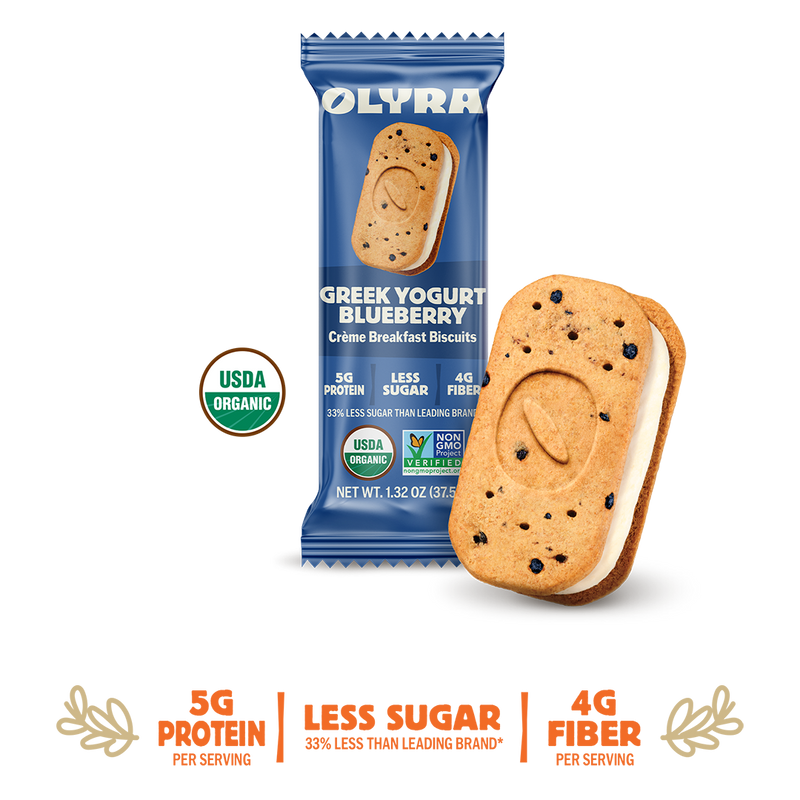 Olyra Greek Yogurt Blueberry Sandwich with details