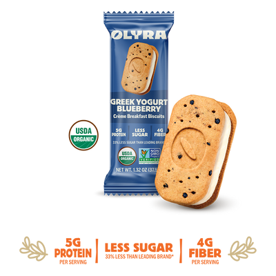 Greek Blueberry Yogurt Crème Breakfast Biscuits - 4 Bars