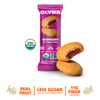 Olyra raspberry soft baked bites packaging with two bites on a white background