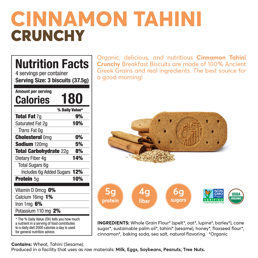 Cinnamon Tahini Crunchy Breakfast Biscuits - 3 Pack
